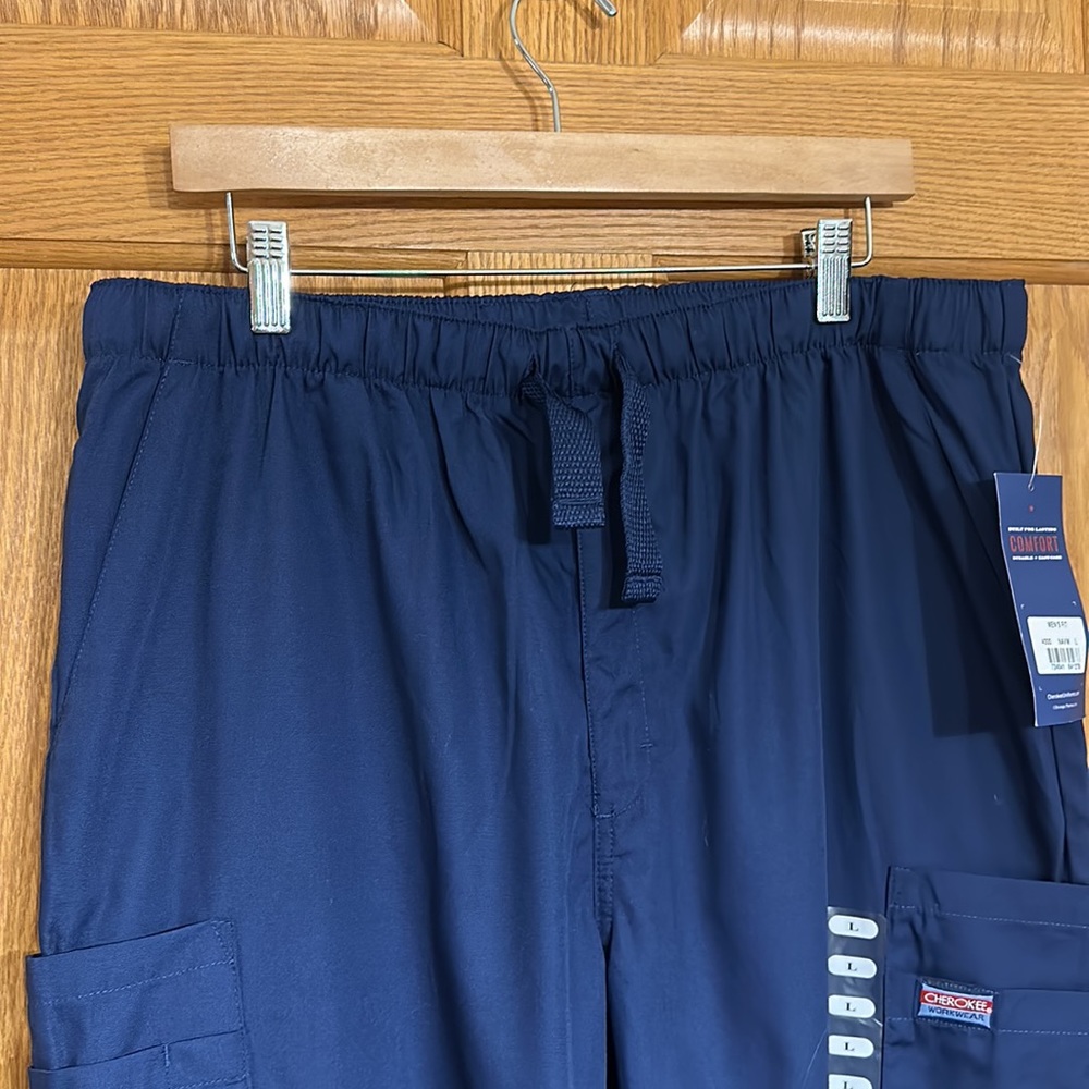 Cherokee Workwear Originals Men Navy Blue Scrubs Pant Fly Front Cargo 4000 - Picture 5 of 13